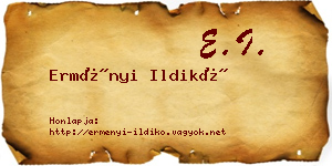 Erményi Ildikó névjegykártya