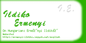 ildiko ermenyi business card